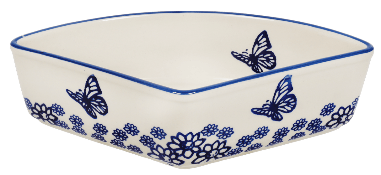 Bowl, Wedge-Shaped, 5" x 8.5" in "Butterfly Garden" by Manufaktura | M048T-MOT1