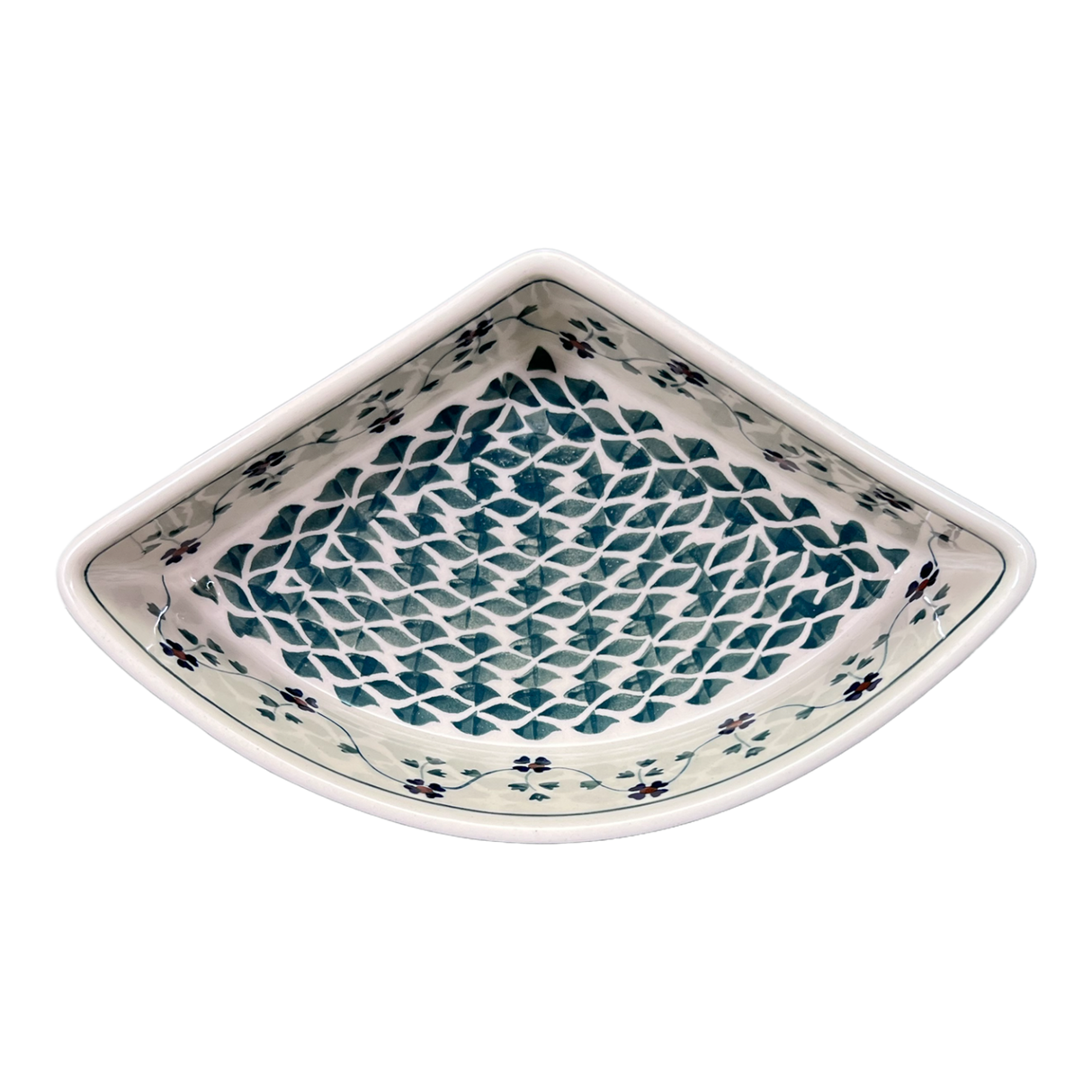 Bowl, Wedge-Shaped, 5" x 8.5" in "Woven Pansies" by Manufaktura | M048T-RV