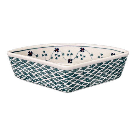 Bowl, Wedge-Shaped, 5" x 8.5" in "Woven Pansies" by Manufaktura | M048T-RV