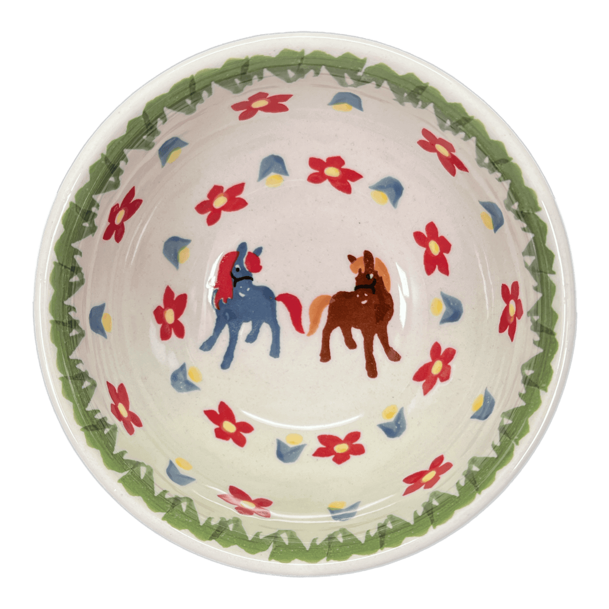 Bowl, Round, Tapered, 5.25" in "Ponies & Posies" by Manufaktura | M052T-DKON