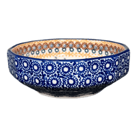 A picture of a Polish Pottery Multangular Bowl (Ruby Duet) | M058S-DPLC as shown at PolishPotteryOutlet.com/products/multi-angular-multi-use-bowl-ruby-duet-m058s-dplc