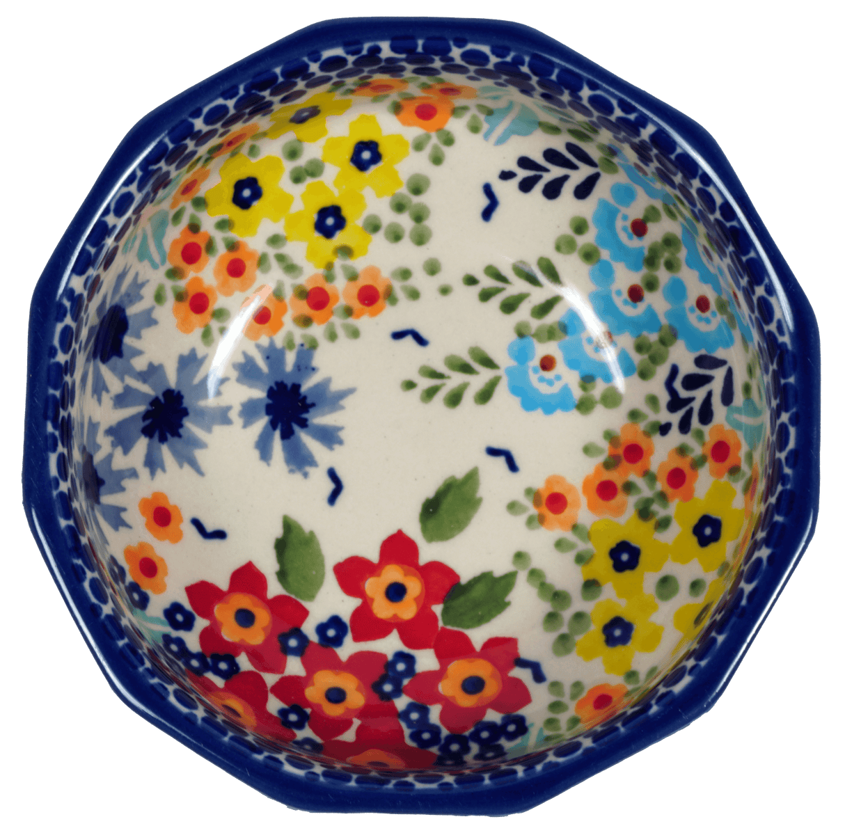 Bowl, Multiangular, 5" in "Brilliant Garden" by Manufaktura | M058S-DPLW