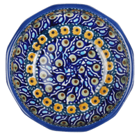 A picture of a Polish Pottery Multangular Bowl (Olive Orchard) | M058S-DZ as shown at PolishPotteryOutlet.com/products/multi-angular-multi-use-bowl-olive-orchard