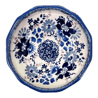 A picture of a Polish Pottery Multangular Bowl (Blue Life) | M058S-EO39 as shown at PolishPotteryOutlet.com/products/multi-angular-multi-use-bowl-blue-life-m058s-eo39