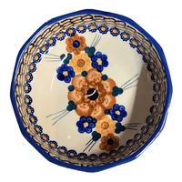 A picture of a Polish Pottery Multangular Bowl (Bouquet in a Basket) | M058S-JZK as shown at PolishPotteryOutlet.com/products/multi-angular-multi-use-bowl-bouquet-in-a-basket-m058s-jzk