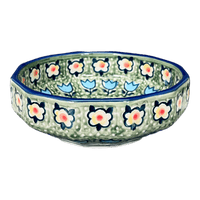 A picture of a Polish Pottery Multangular Bowl (Amsterdam) | M058S-LK as shown at PolishPotteryOutlet.com/products/multi-angular-multi-use-bowl-amsterdam-m058s-lk