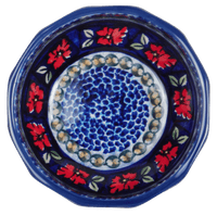 A picture of a Polish Pottery Multangular Bowl (Crimson Twilight) | M058S-WK63 as shown at PolishPotteryOutlet.com/products/multiangular-multiuse-bowl-crimson-twilight