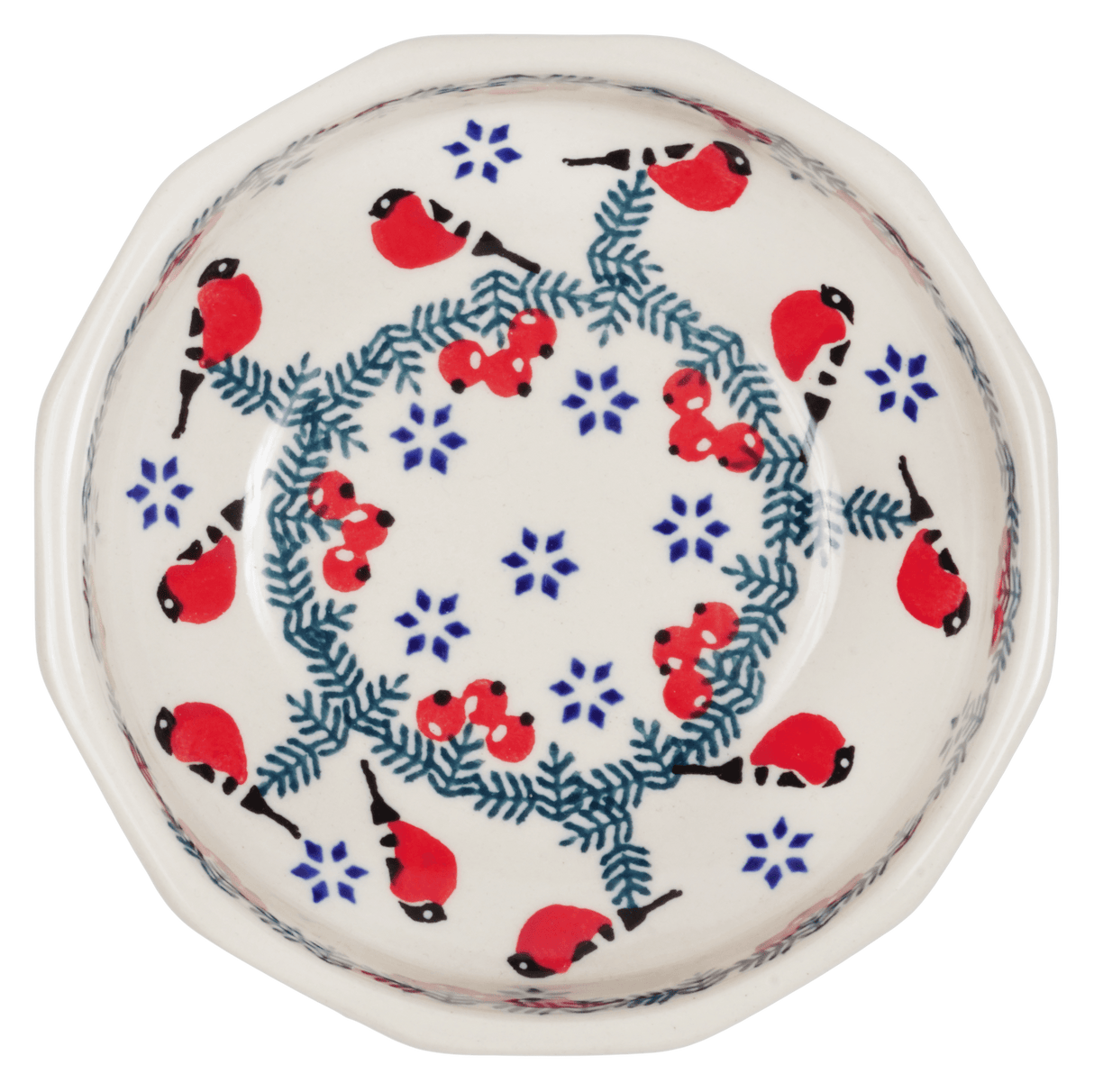 Bowl, Multiangular, 5" in "Red Bird" by Manufaktura | M058T-GILE