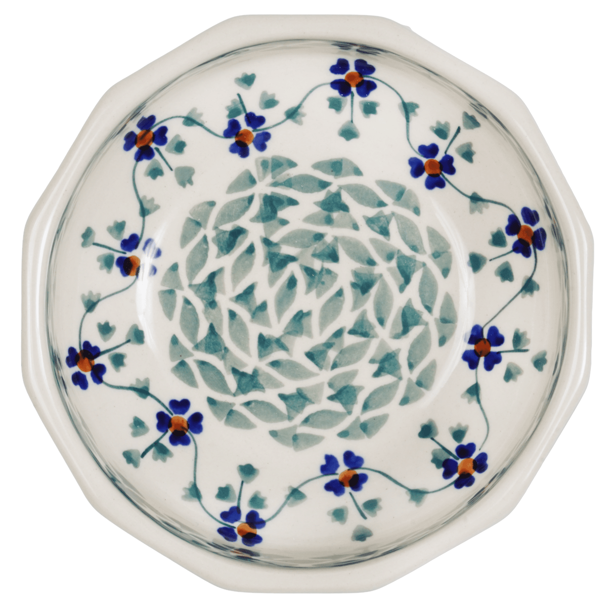 Bowl, Multiangular, 5" in "Woven Pansies" by Manufaktura | M058T-RV