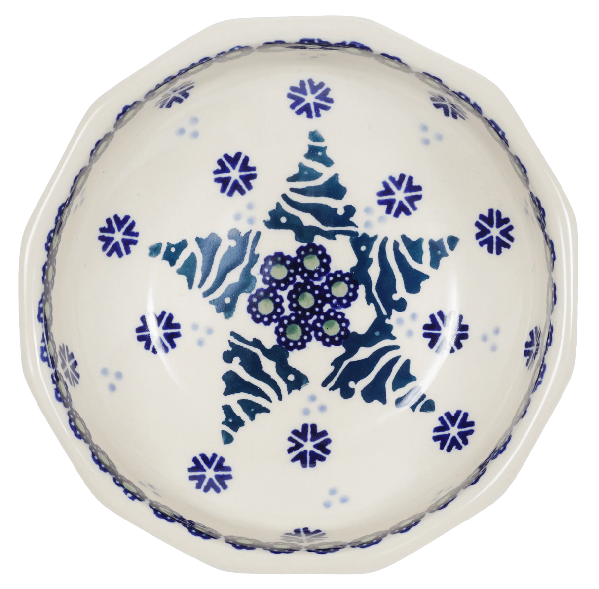 Bowl, Multiangular, 5" in "Snowy Pines" by Manufaktura | M058T-U22