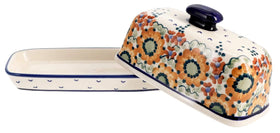 Polish Pottery American Butter Dish (Autumn Harvest) | M074S-LB Additional Image at PolishPotteryOutlet.com