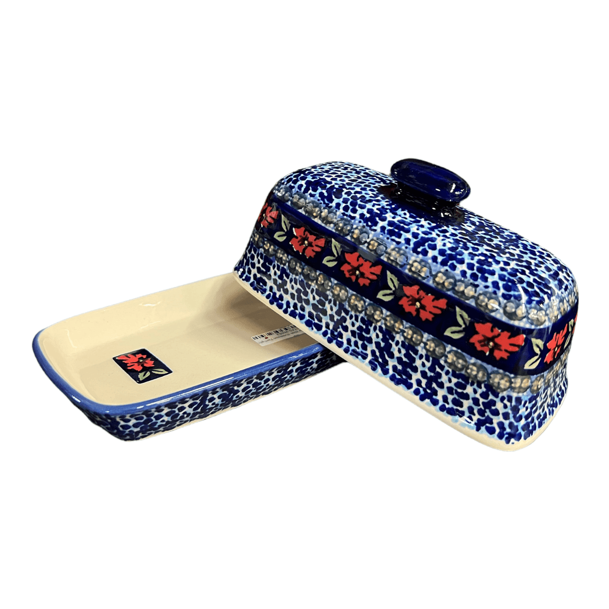 Butter Dish, American, 4" x 7.5" in "Crimson Twilight" by Manufaktura | M074S-WK63