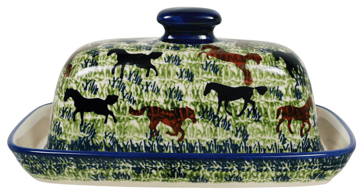 Butter Dish, American, 4" x 7.5" in "On the Range" by Manufaktura | M074U-INK2