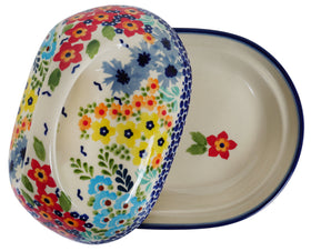 Polish Pottery Fancy Butter Dish (Brilliant Garden) | M077S-DPLW Additional Image at PolishPotteryOutlet.com