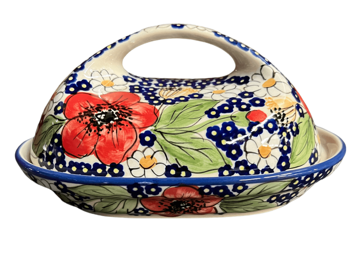 Butter Dish, Fancy, 5" x 7" in "Poppies & Posies" by Manufaktura | M077S-IM02