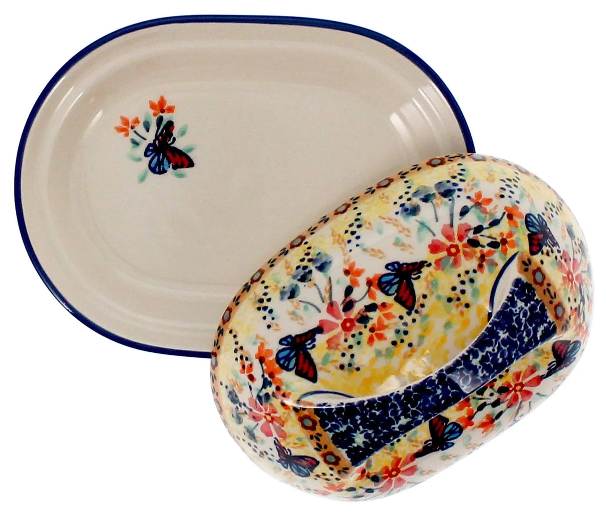 Butter Dish, Fancy, 5" x 7" in "Butterfly Bliss" by Manufaktura | M077S-WK73