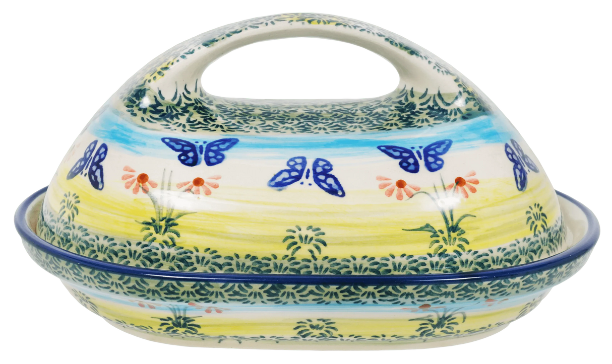 Butter Dish, Fancy, 5" x 7" in "Butterflies in Flight" by Manufaktura | M077S-WKM