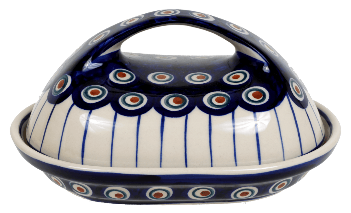 Butter Dish, Fancy, 5" x 7" in "Peacock in Line" by Manufaktura | M077T-54A