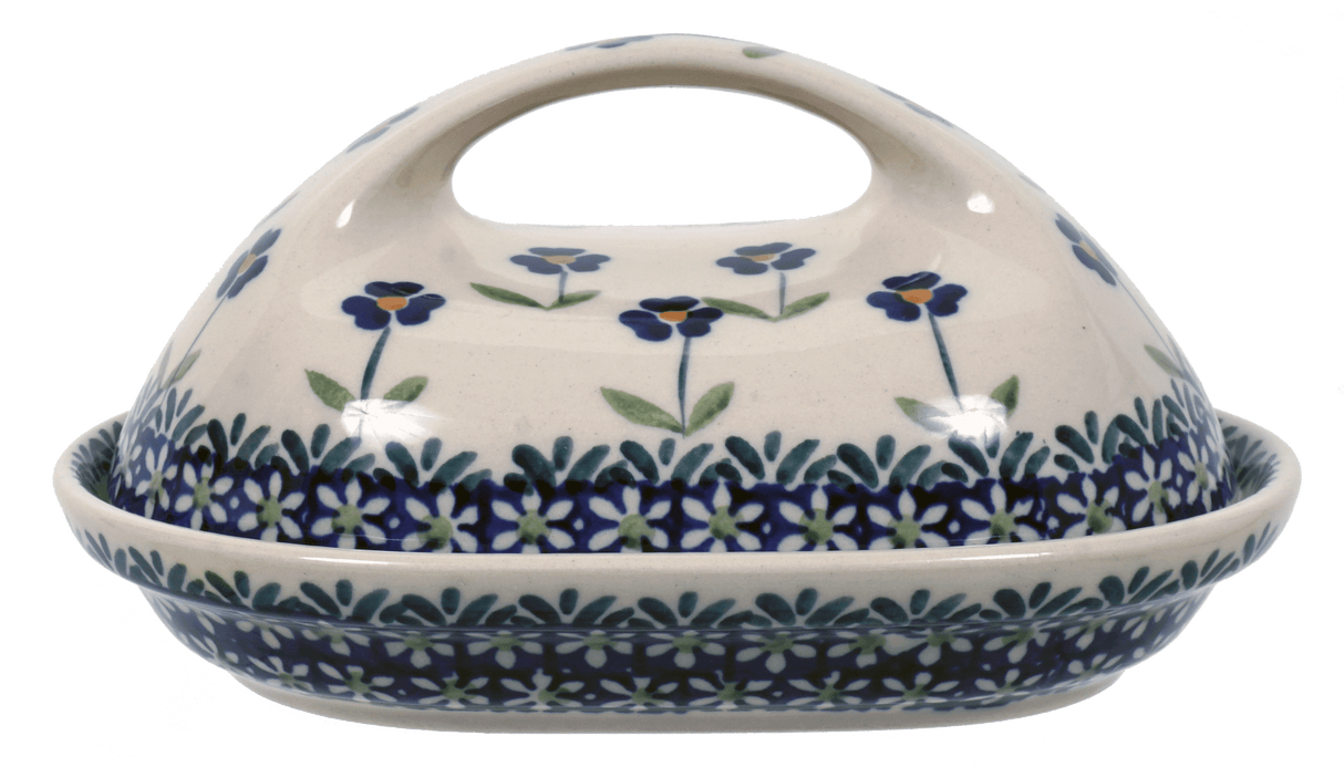 Butter Dish, Fancy, 5" x 7" in "Forget Me Not" by Manufaktura | M077T-ASS