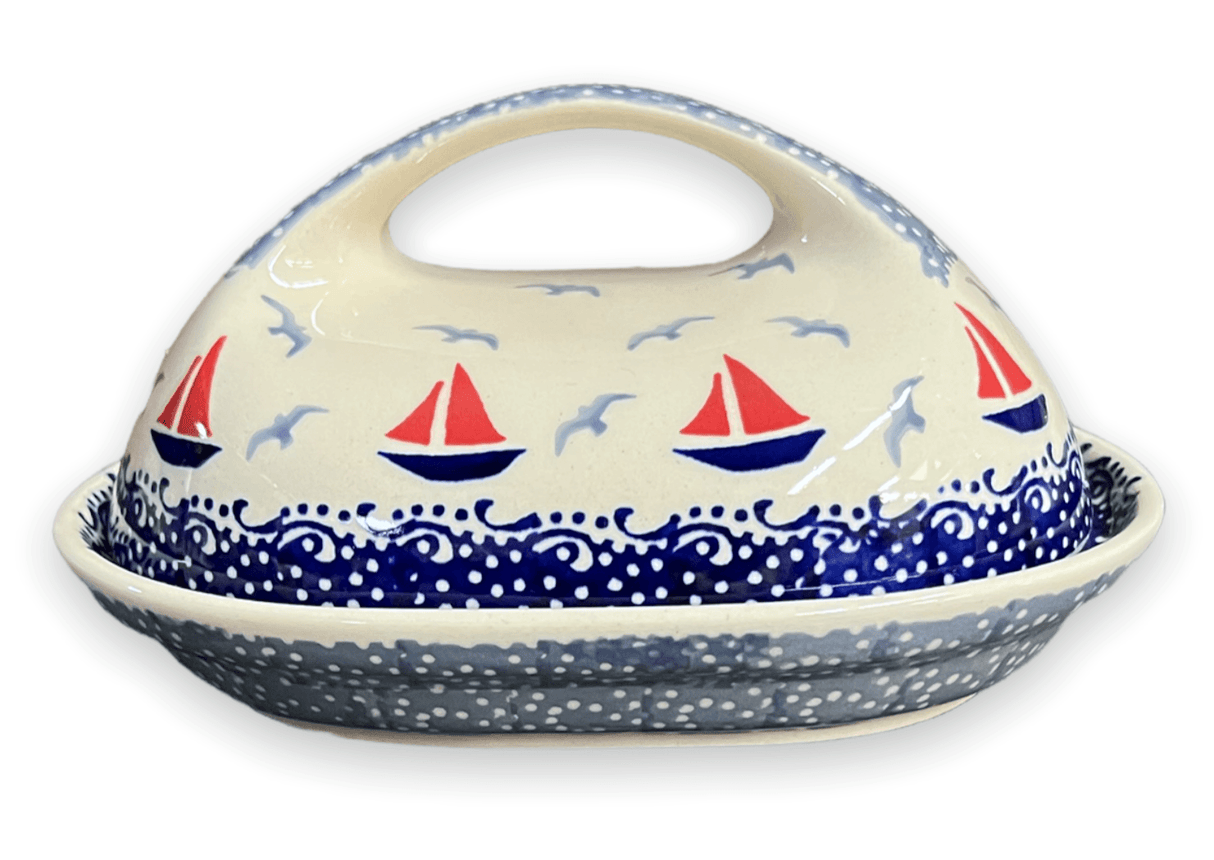 Butter Dish, Fancy, 5" x 7" in "Smooth Seas" by Manufaktura | M077T-DPML