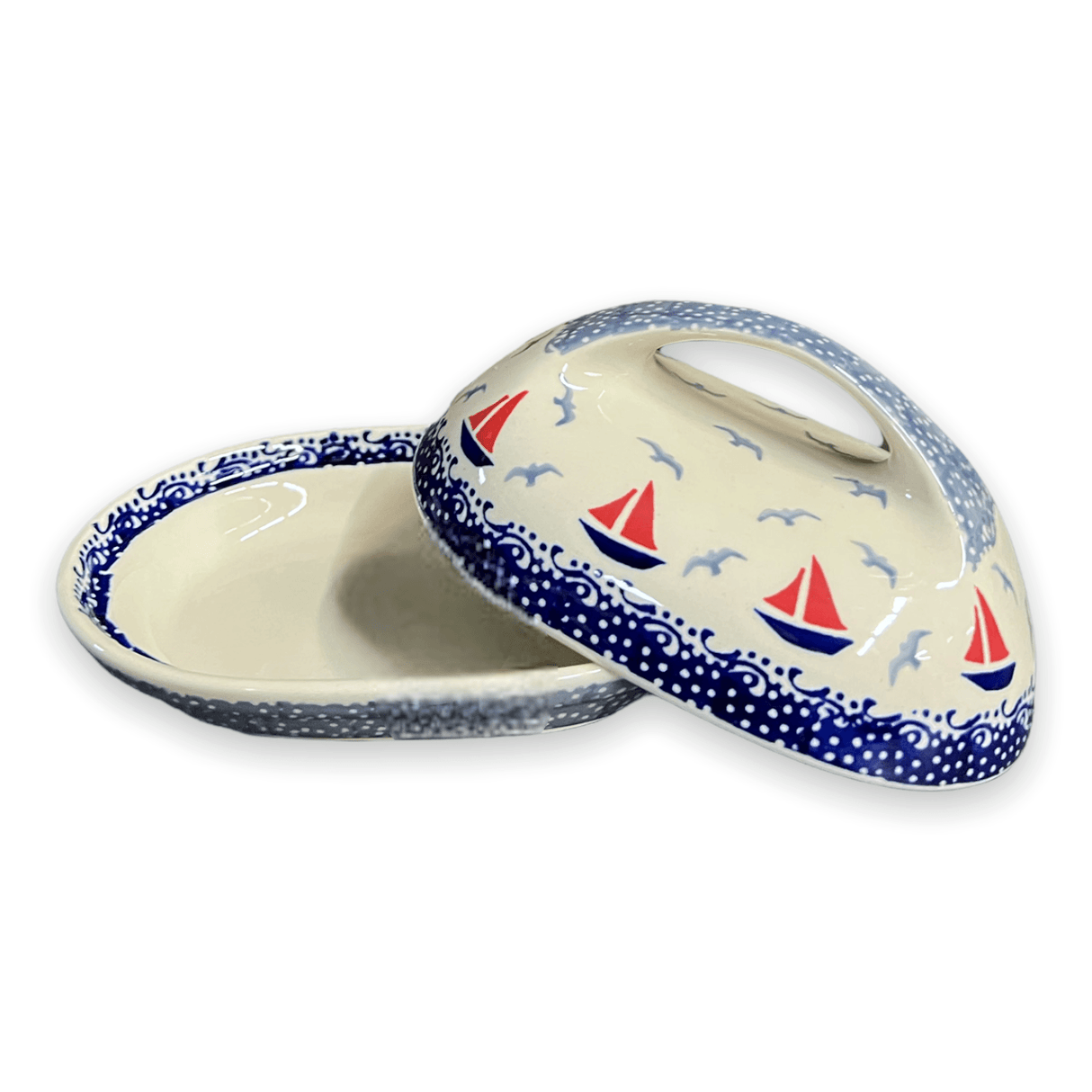 Butter Dish, Fancy, 5" x 7" in "Smooth Seas" by Manufaktura | M077T-DPML