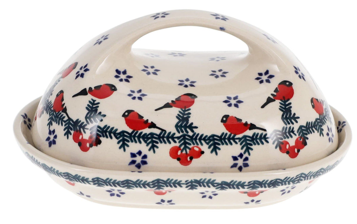 Butter Dish, Fancy, 5" x 7" in "Red Bird" by Manufaktura | M077T-GILE