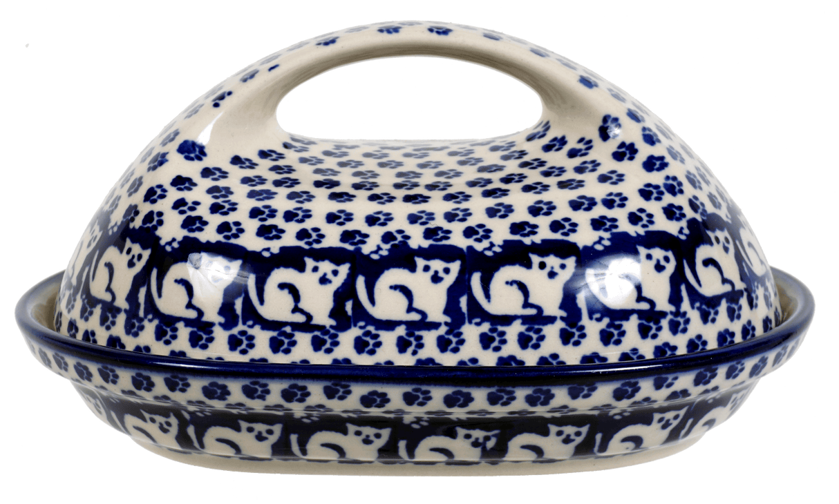 Butter Dish, Fancy, 5" x 7" in "Kitty Cat Path" by Manufaktura | M077T-KOT6