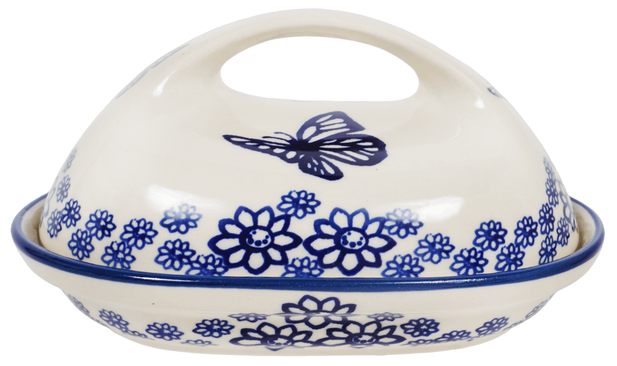 Butter Dish, Fancy, 5" x 7" in "Butterfly Garden" by Manufaktura | M077T-MOT1