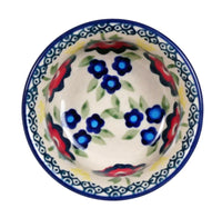 A picture of a Polish Pottery 3.5" Bowl (Coral Bells) | M081S-DPSD as shown at PolishPotteryOutlet.com/products/35-bowls-coral-bells