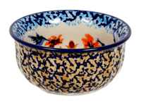 A picture of a Polish Pottery 3.5" Bowl (Hummingbird Harvest) | M081S-JZ35 as shown at PolishPotteryOutlet.com/products/3-5-bowl-hummingbird-harvest
