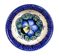 A picture of a Polish Pottery 3.5" Bowl (Pansies) | M081S-JZB as shown at PolishPotteryOutlet.com/products/35-bowls-pansies
