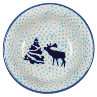 A picture of a Polish Pottery 3.5" Bowl (Peaceful Season) | M081T-JG24 as shown at PolishPotteryOutlet.com/products/35-bowls-peaceful-season