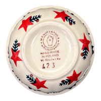 A picture of a Polish Pottery 3.5" Bowl (Evergreen Stars) | M081T-PZGG as shown at PolishPotteryOutlet.com/products/3-5-bowl-evergreen-stars-m081t-pzgg
