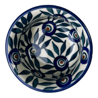 A picture of a Polish Pottery 3.5" Bowl (Peacock Parade) | M081U-AS60 as shown at PolishPotteryOutlet.com/products/3-5-bowl-peacock-parade