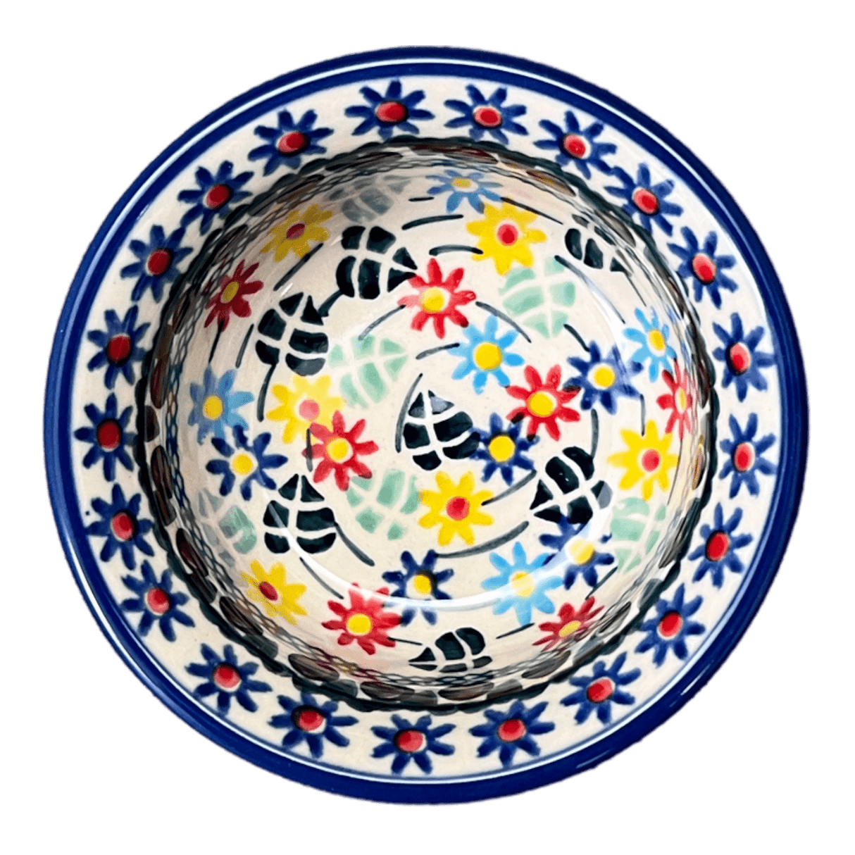 Bowl, Round, 3.5" in "Floral Swirl" by Manufaktura | M081U-BL01