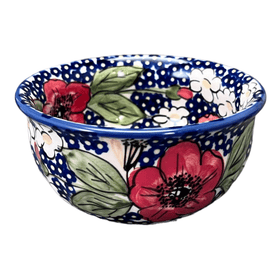 Polish Pottery 4.5" Bowl (Poppies & Posies) | M082S-IM02 Additional Image at PolishPotteryOutlet.com