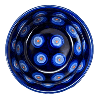 A picture of a Polish Pottery 4.5" Bowl (Harvest Moon) | M082S-ZP01 as shown at PolishPotteryOutlet.com/products/4-5-bowl-harvest-moon-m082s-zp01