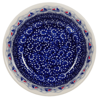 A picture of a Polish Pottery 5.5" Bowl (Smooth Sailing) | M083T-DPMA as shown at PolishPotteryOutlet.com/products/5-5-bowl-smooth-sailing