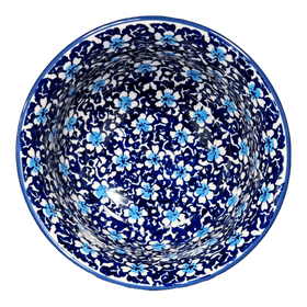 Polish Pottery 5.5" Bowl (Blue on Blue) | M083T-J109 Additional Image at PolishPotteryOutlet.com