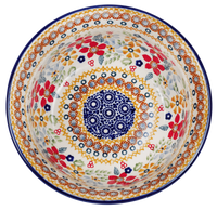 A picture of a Polish Pottery 6.5" Bowl (Ruby Duet) | M084S-DPLC as shown at PolishPotteryOutlet.com/products/65-bowls-duet-in-ruby