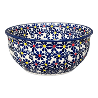 A picture of a Polish Pottery 6.5" Bowl (Field of Daisies) | M084S-S001 as shown at PolishPotteryOutlet.com/products/6-5-bowl-s001-m084s-s001