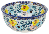 A picture of a Polish Pottery 6.5" Bowl (Brilliant Garland) | M084S-WK79 as shown at PolishPotteryOutlet.com/products/6-5-bowl-brilliant-garland