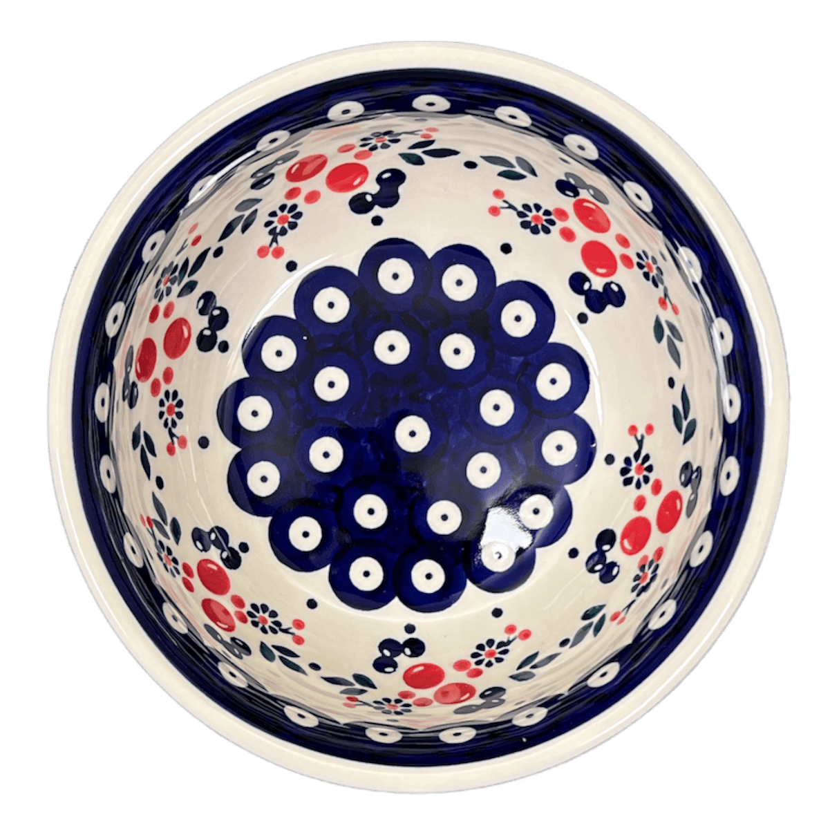 Bowl, Round, 6.5" in "Berry Dot" by Manufaktura | M084T-BL04