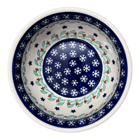 A picture of a Polish Pottery 6.5" Bowl (Starry Wreath) | M084T-PZG as shown at PolishPotteryOutlet.com/products/6-5-bowl-starry-wreath-m084t-pzg