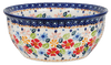 Polish Pottery 7.75" Bowl (Brilliant Bouquet) | M085S-J113 at PolishPotteryOutlet.com