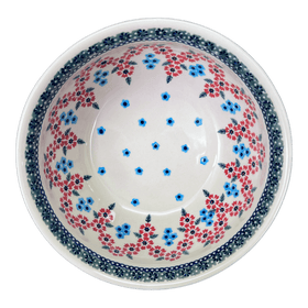 Polish Pottery 7.75" Bowl (Floral Symmetry) | M085T-DH18 Additional Image at PolishPotteryOutlet.com