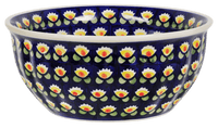 A picture of a Polish Pottery 7.75" Bowl (Tulip Azul) | M085T-LW as shown at PolishPotteryOutlet.com/products/775-bowls-tulip-azul
