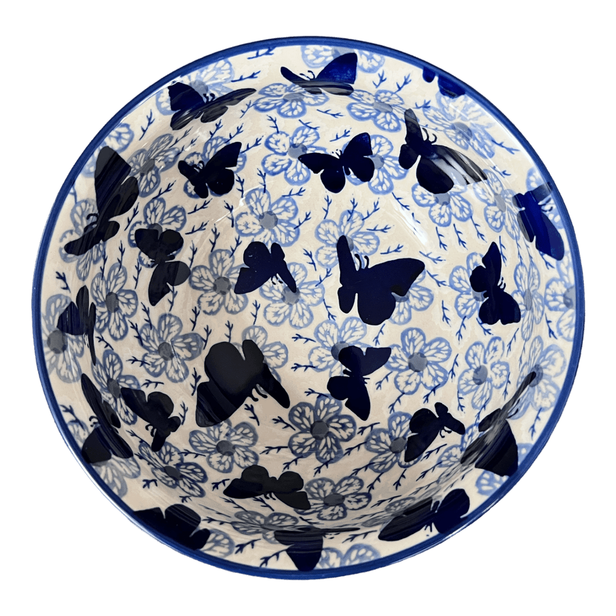 Bowl, Round, 7.75" in "Blue Butterfly" by Manufaktura | M085U-AS58