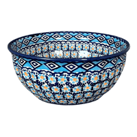 A picture of a Polish Pottery 7.75" Bowl (Blue Diamond) | M085U-DHR as shown at PolishPotteryOutlet.com/products/775-bowls-blue-diamond