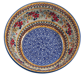 Polish Pottery 9" Bowl (Ruby Duet) | M086S-DPLC Additional Image at PolishPotteryOutlet.com